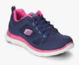 Skechers Flex Appeal Navy Blue Sporty Sneakers Women