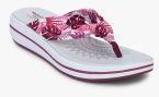 Skechers Maroon & White Printed Upgrades Slip On Flip Flops Women