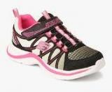 Skechers Swift Kicks Color Spark Black Running Shoes Girls