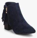 Steppings Navy Blue Ankle Length Boots Women