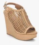 Steve Madden Charade Camel Lazer Cut Sling Back Wedges women