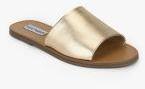 Steve Madden Gold Solid Sliders Women