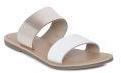 Steve Madden Gold Toned & White Colorblocked Leather Open Toe Flats Women