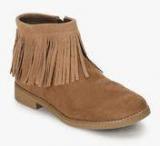 Steve Madden Gypsie Beige Fringes Ankle Length Boots Men