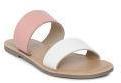 Steve Madden Pink & White Colourblocked Leather Open Toe Flats Women