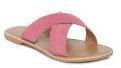 Steve Madden Pink Solid Suede Open Toe Flats Women