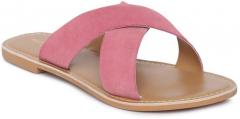 Steve Madden Pink Solid Suede Open Toe Flats women