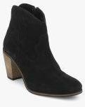 Superdry Black Solid Heeled Boots Women