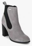 Superdry Fleur Heel Chelsea Grey Boots Women