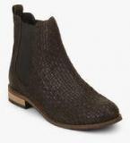 Superdry Millie Dark Grey Weaved Chelsea Ankle Length Boots women