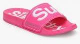 Superdry Pool Slide Pink Flip Flops Women