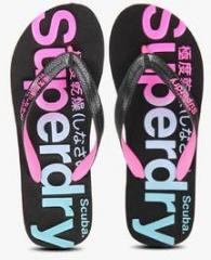 Superdry Scuba Faded Logo Black Flip Flops women