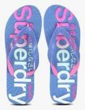 Superdry Scuba Faded Logo Blue Flip Flops Women