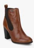 Superdry Tan Solid Heeled Boots Women