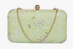 Tarusa Green Fabric Clutch Women