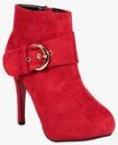 Ten Ankle Length Red Boots Women