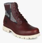 Timberland Maroon Boots Men