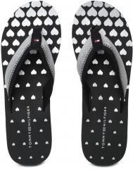 Tommy Hilfiger Grey Synthetic Thong Flip Flops women