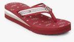 Tommy Hilfiger Maroon Flip Flops Women