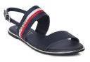 Tommy Hilfiger Navy Blue Leather Open Toe Flats Women