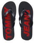 Tommy Hilfiger Navy Blue Printed Thong Flip Flops Men