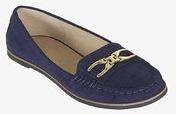 Topshop Latte Navy Blue Moccasins Women