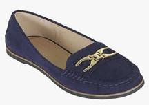 Topshop Latte Navy Blue Moccasins women