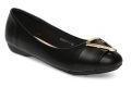 Tresmode Black Embellished Ballerinas Women