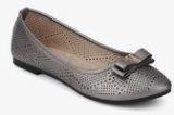 Tresmode Kiesta Grey Bow Lazer Cut Belly Shoes Women