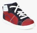 Tuskey Maroon Lace Up High Ankle Sneakers Boys