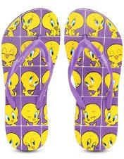 Tweety Purple Flip Flops Girls