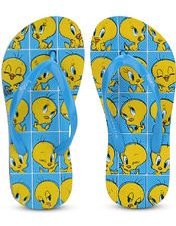 Tweety Tw Multi Face Blue Flip Flops Girls