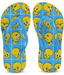 Tweety Tw Multi Face Blue Flip Flops girls