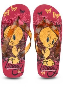 Tweety Tw Retro Flip Flop Pink Flip Flops girls