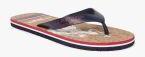 U S Polo Assn U.S. Polo Assn. Men Navy Blue & Brown Printed Thong Flip Flops men