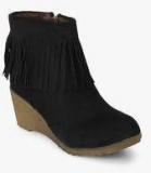 Under Knee Black Fringes Ankle Length Boots Women