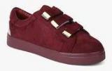 Under Knee Maroon Casual Sneakers Women