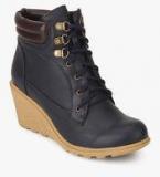 Under Knee Navy Blue Ankle Length Boots Women