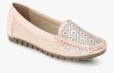 Under Knee Pink Embellished Moccasins women