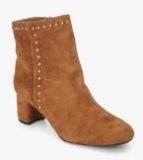 Under Knee Tan Heeled Boots Women