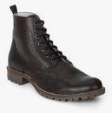 United Colors Of Benetton Brown Derby Brogue Boots Men