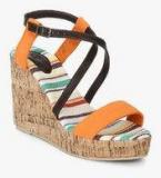 United Colors Of Benetton Global Nomad Orange Espadrilles Wedges women