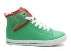 United Colors Of Benetton Green Solid Mid Top Sneakers Boys