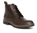 United Colors Of Benetton Men Coffee Brown Solid Leather Mid Top Flat Boots