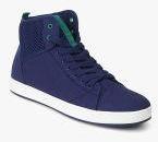 United Colors Of Benetton Navy Blue Solid Sneakers Men