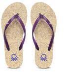 United Colors Of Benetton Purple Printed Thong Flip Flops Women