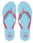 United Colors Of Benetton Red & Blue Printed Thong Flip Flops Women