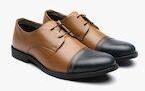 United Colors Of Benetton Tan Solid Derbys Men