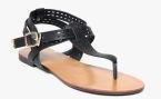 Van Heusen Black T Strap Flats Women