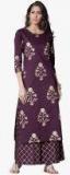 Vishudh Purple Printed Kurta With Palazzo Women